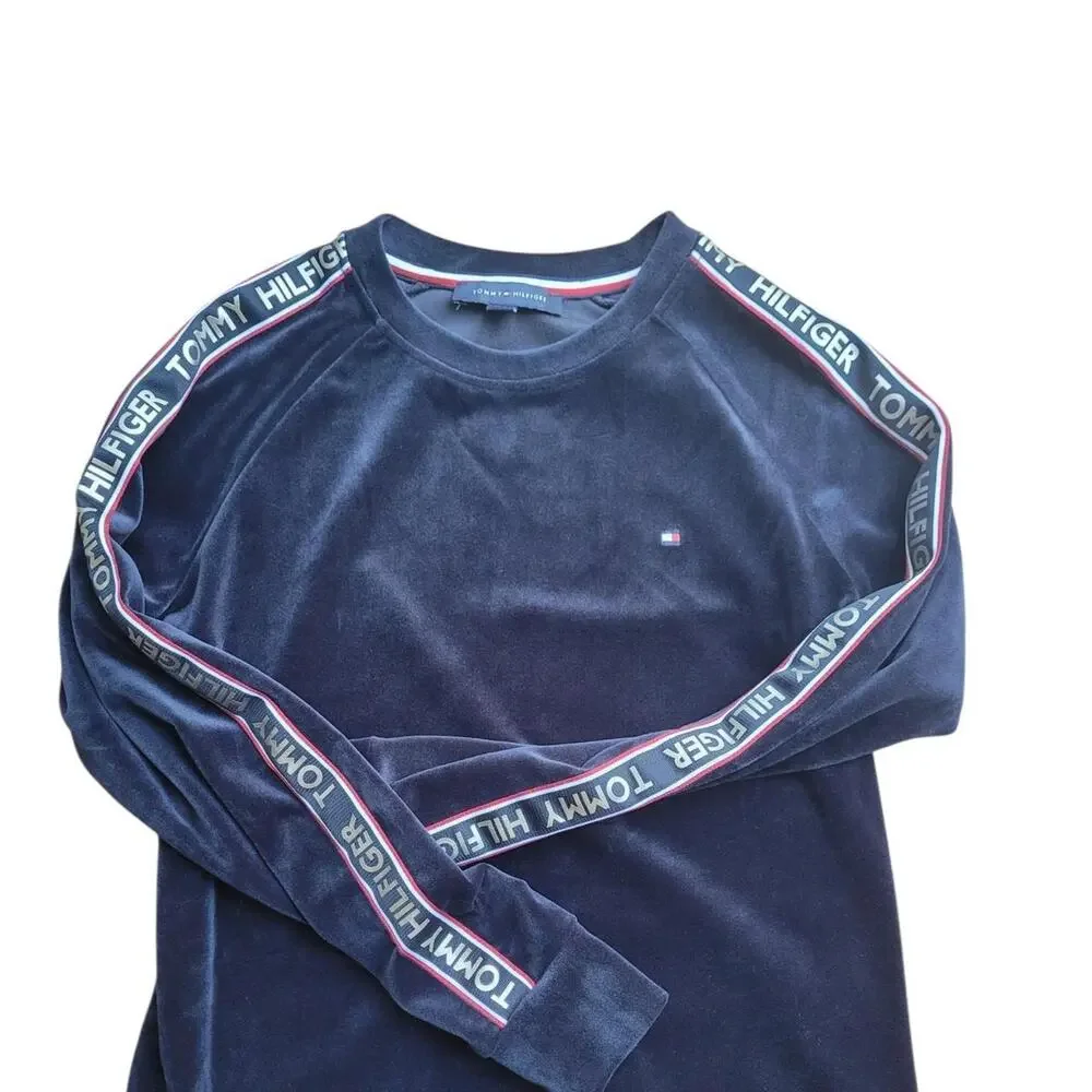 Women's Tommy Hilfiger Velour Logo Tape Sneaker Dress Size small